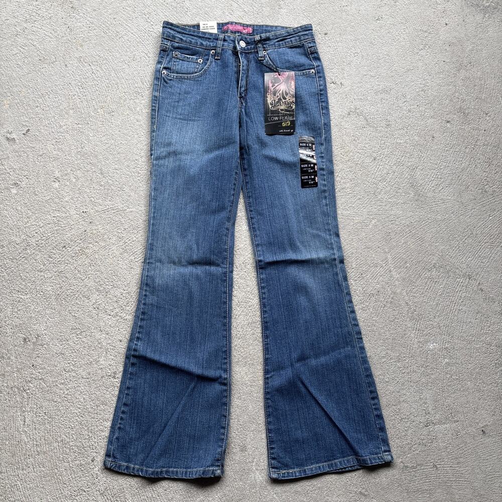 Levis 519 Jeans Juniors 3 M JR Low Flare Stretch Blue Denim Western Y2K NWT Y2k